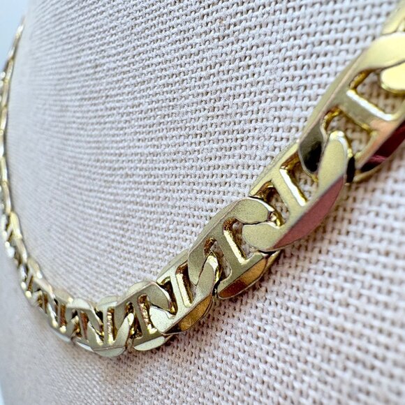 VTG 14K Gold Plated Copper Base Metal Mariner Link Chain Size 24" Length - Picture 4 of 12
